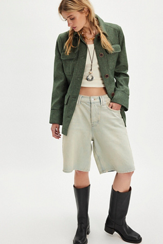 Renaux Officer Jacket by Free People in Green, Size: XS