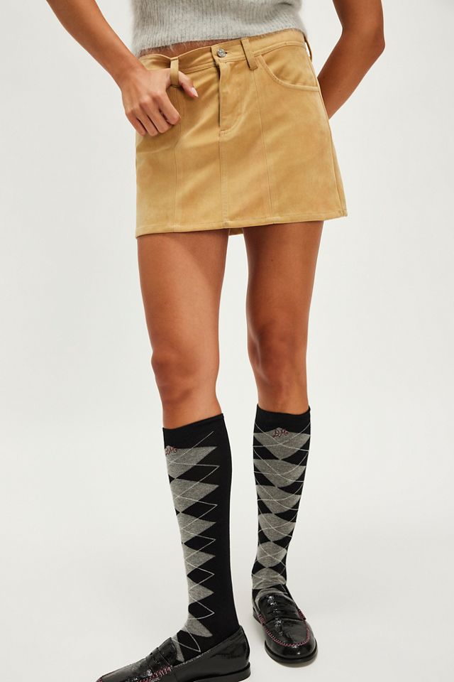 Damson Madder High Knee Argyle Socks #1