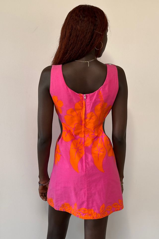 Vintage 1960's Hawaii Hibiscus Surf Cut-Out Mini Dress Selected By Afterlife Boutique #3
