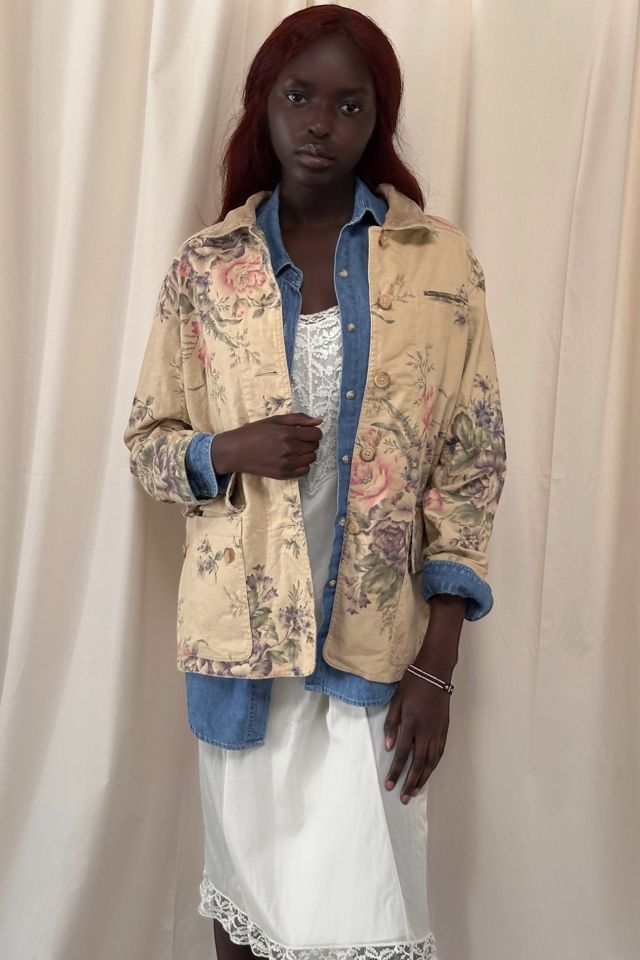 Vintage 1990's Floral Barn Jacket With Velvet Selected By Afterlife Boutique #1