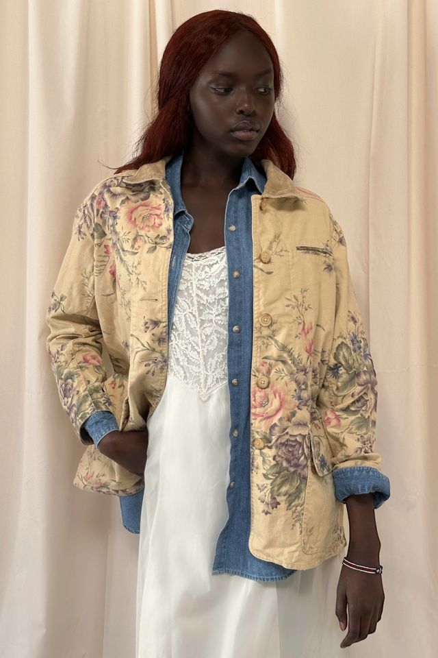 Vintage 1990's Floral Barn Jacket With Velvet Selected By Afterlife Boutique #3