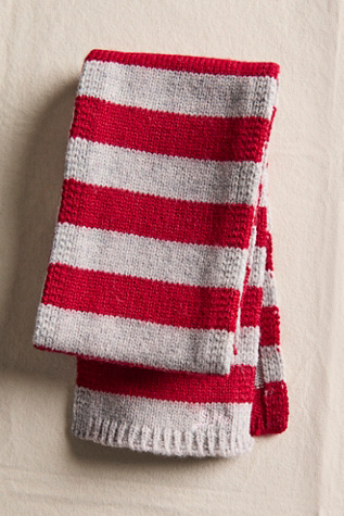 Damson Madder Striped Skinny Scarf