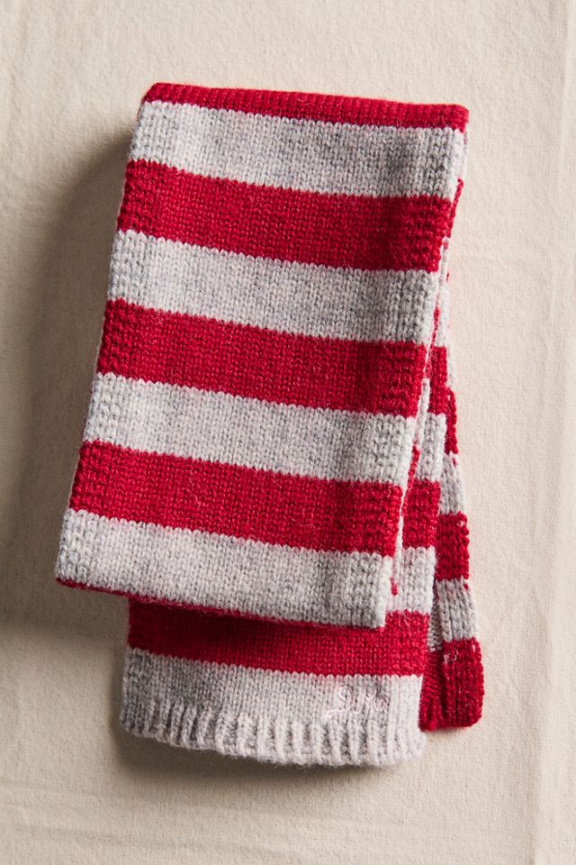 Damson Madder Striped Skinny Scarf