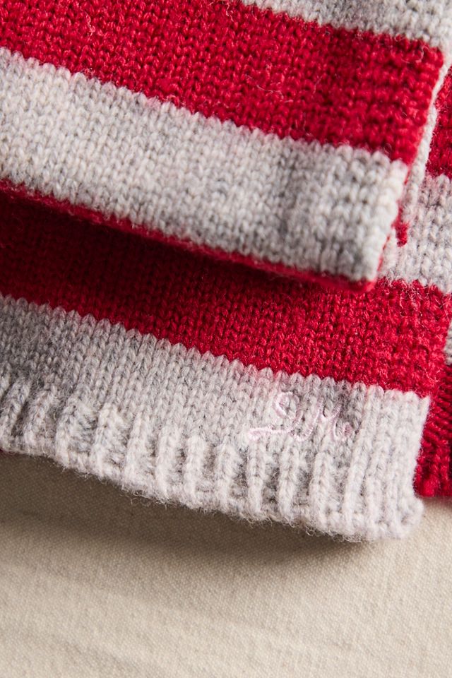 Damson Madder Striped Skinny Scarf #1