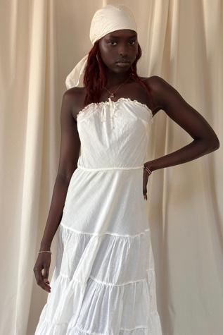 Vintage 1900's Edwardian Cotton Strapless Sun Dress Selected By Afterlife Boutique