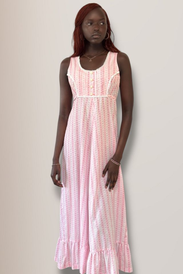 Vintage 1960's Pink Floral Maxi Dress Selected By Afterlife Boutique #3