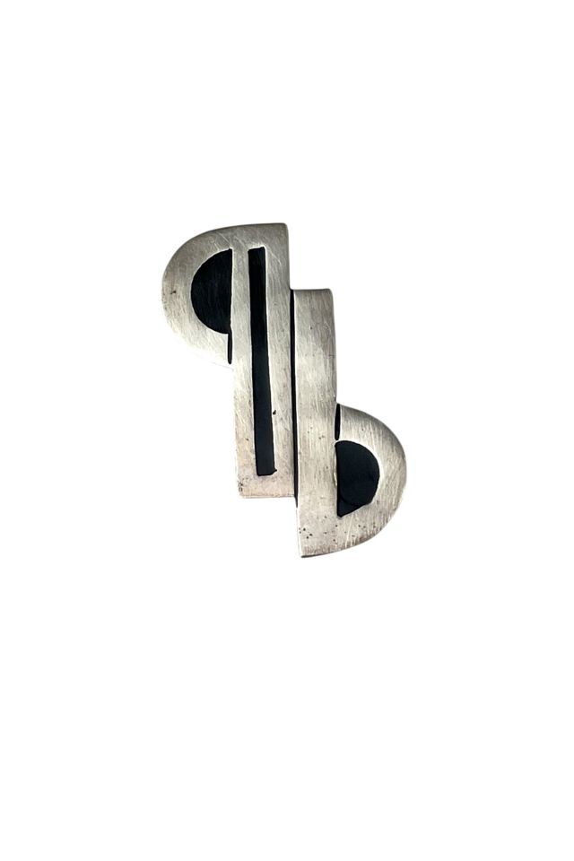 Vintage Silver Inlaid Brooch Selected By Ankh By Racquel #1
