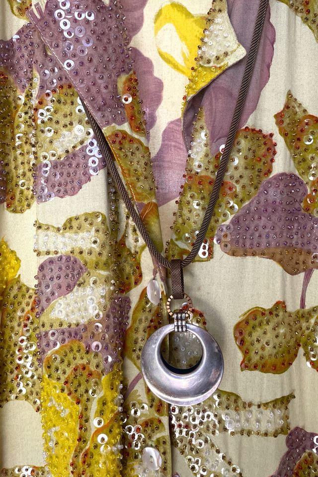 Vintage Brass And Silver Pendant Necklace Selected By Ankh By Racquel #3