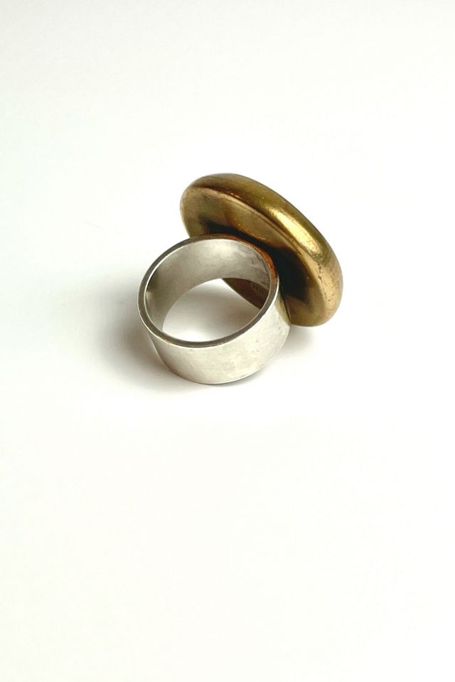 Vintage Blue Goldstone Mixed Metal Ring Selected By Ankh By Racquel #1