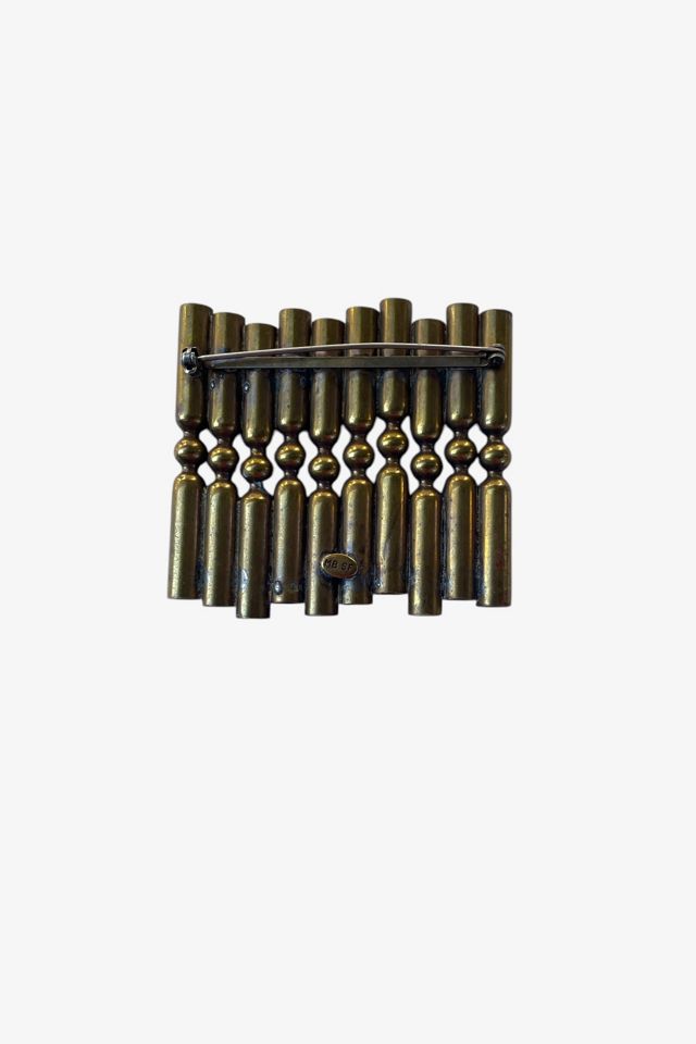 Vintage Sculptural Brass Brooch Selected By Ankh By Racquel #3