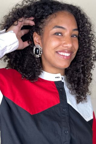 Vintage Large Silver And Black Clip-On Earrings Selected By Ankh By Racquel