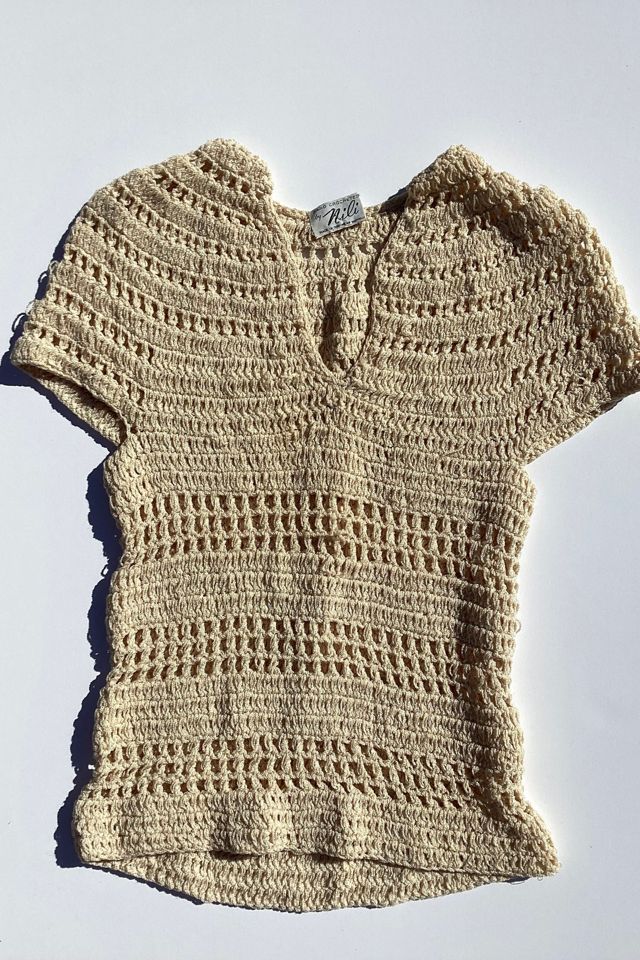 Vintage 1970s Hand Crochet Blouse Selected by Cherry #2