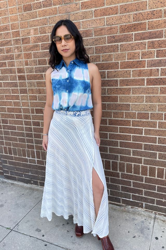 Silk Tie Dye Indigo Blouse Selected by FernMercantile #1