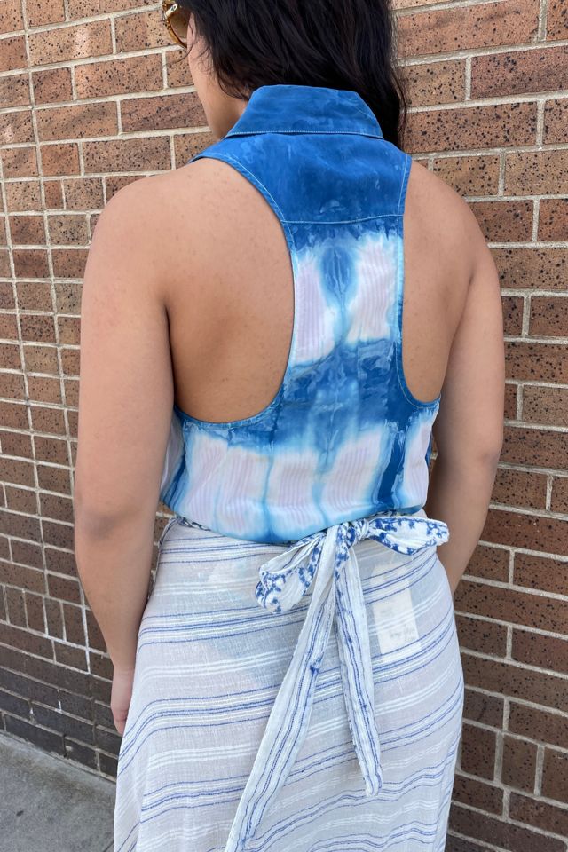 Silk Tie Dye Indigo Blouse Selected by FernMercantile #2