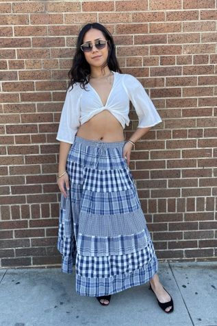 Vintage 1990's Plaid Check Skirt Selected by FernMercantile