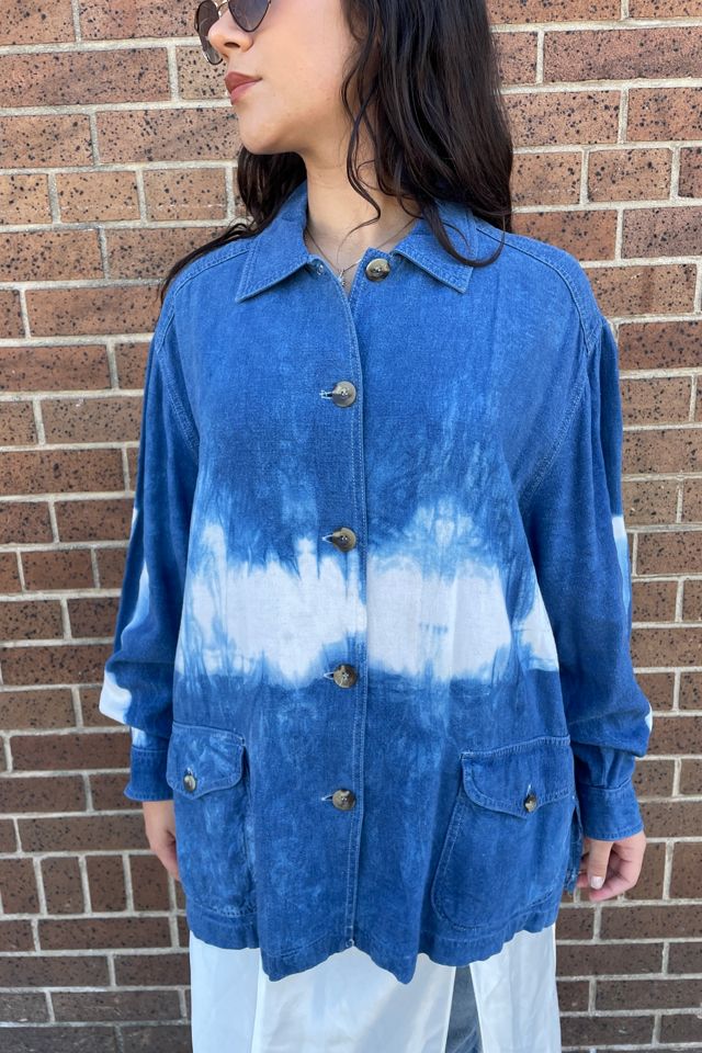Silk Tie Dye Indigo Shibori Jacket Selected by FernMercantile #1