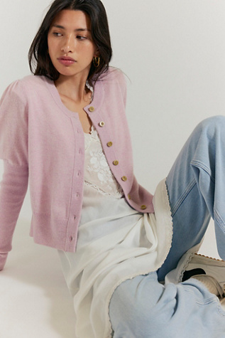 Sloane Cashmere Cardigan by Free People in Pink, Size: XS
