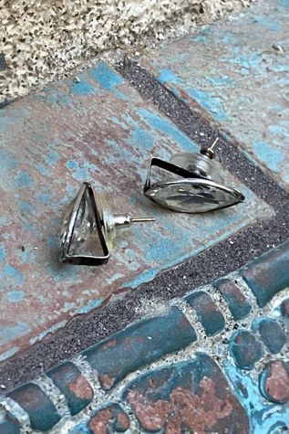 Vintage 1980s Sterling & 14k Rhinestone Earrings Selected by BusyLady Baca & The Goods