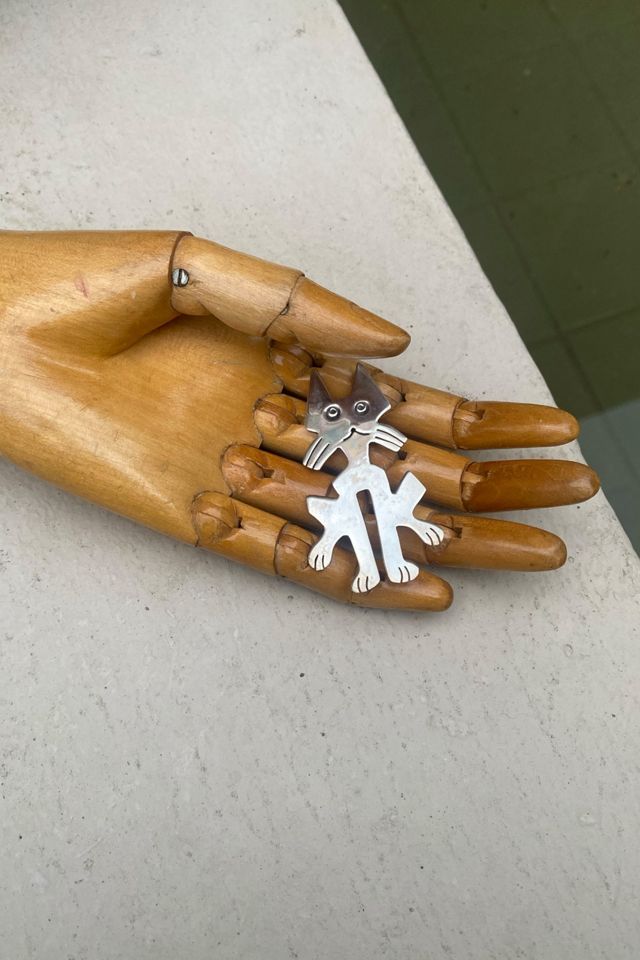 Vintage 1980s Sterling Kooky Cat Brooch Selected by BusyLady Baca & The Goods #1