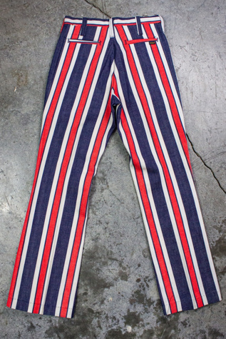 Vintage 60s Hondo Red White and Blue Striped Jeans Selected by Black Shag Vintage