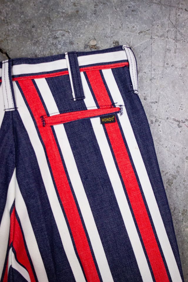 Vintage 60s Hondo Red White and Blue Striped Jeans Selected by Black Shag Vintage #1