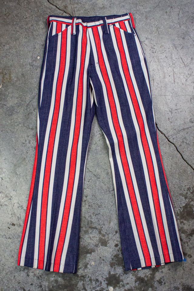 Vintage 60s Hondo Red White and Blue Striped Jeans Selected by Black Shag Vintage #2