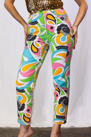 Vintage 80s Bonjour Abstract Printed Jeans Selected by Black Shag Vintage