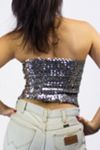 Vintage 70s Silver Sequin Tube Top Selected by Black Shag Vintage