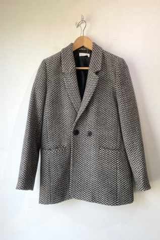 Anine Bing Black and White Chevron Jacket Selected by The Curatorial Dept.