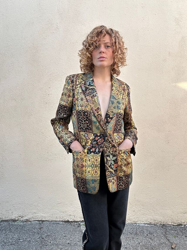 Giancarlo Ferrari Gold Brocade Blazer Selected by The Curatorial Dept. #1