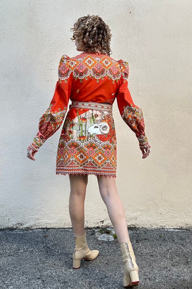 Zimmerman Orange Embellished Aries Print Dress Selected by The Curatorial Dept. #2