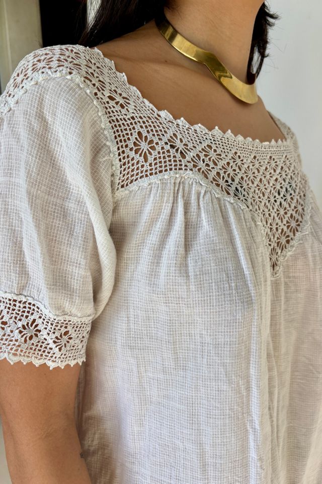White Victorian Crochet Star Neckline Selected by Atlantic Vintage #3