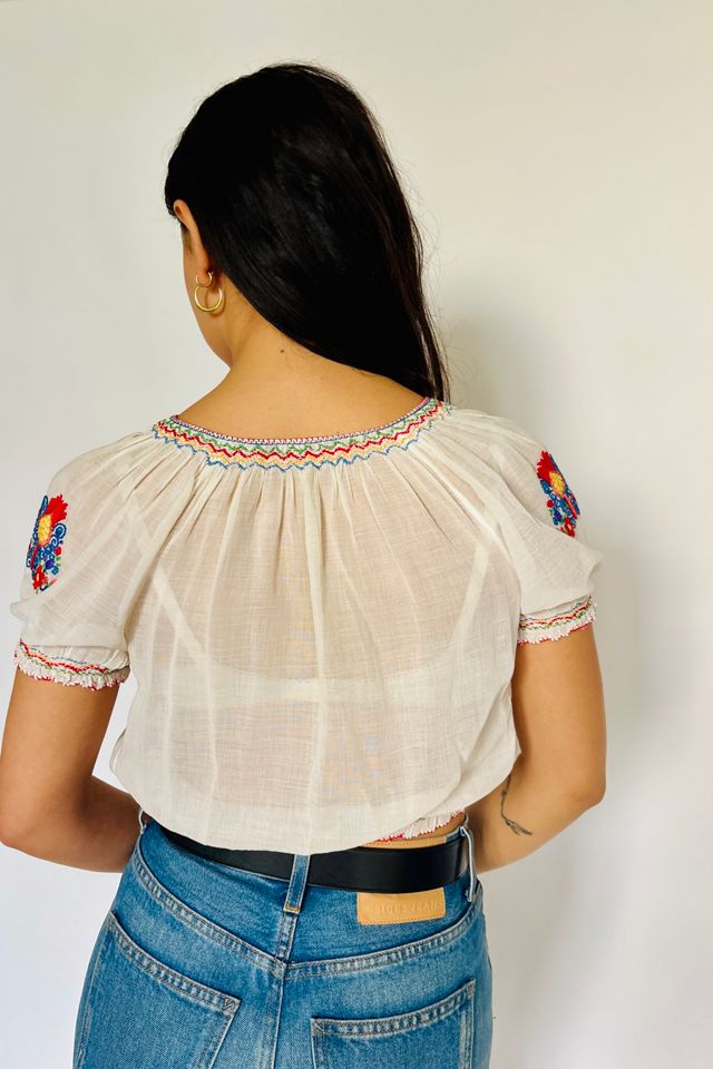 Vintage Hand Embroidered Peasant Top Selected by Atlantic Vintage #3