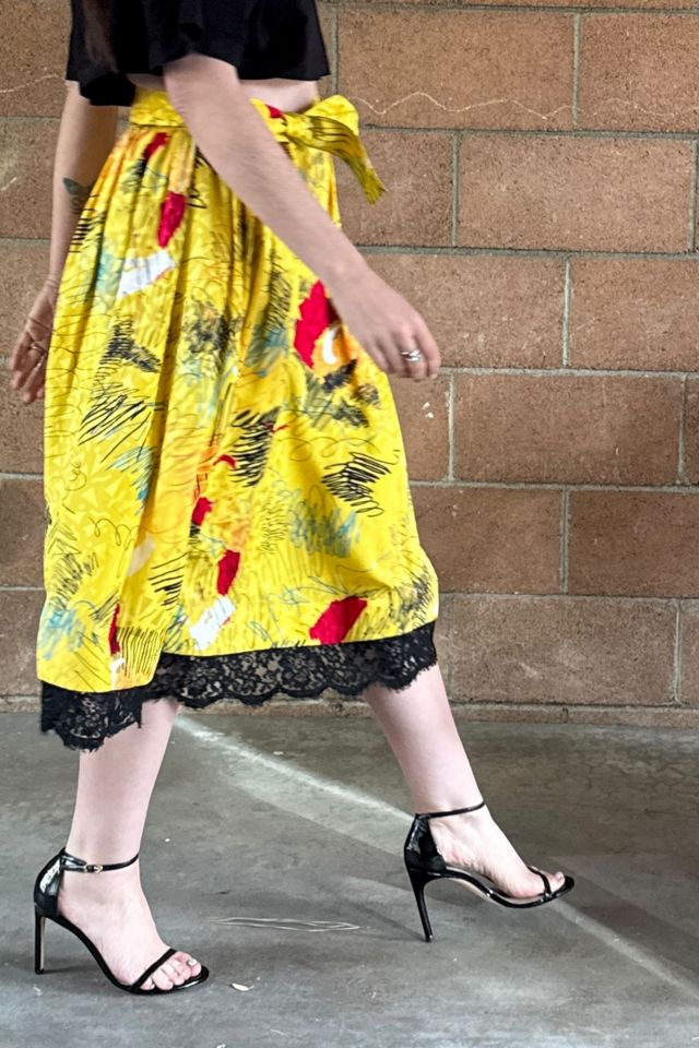 1980s Lace Trimmed Adolfo Silk Skirt Selected by Personal Choice #1