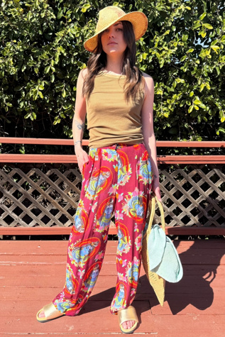 1990s Ungaro Vishnu Print Sheer Pants Selected by Personal Choice