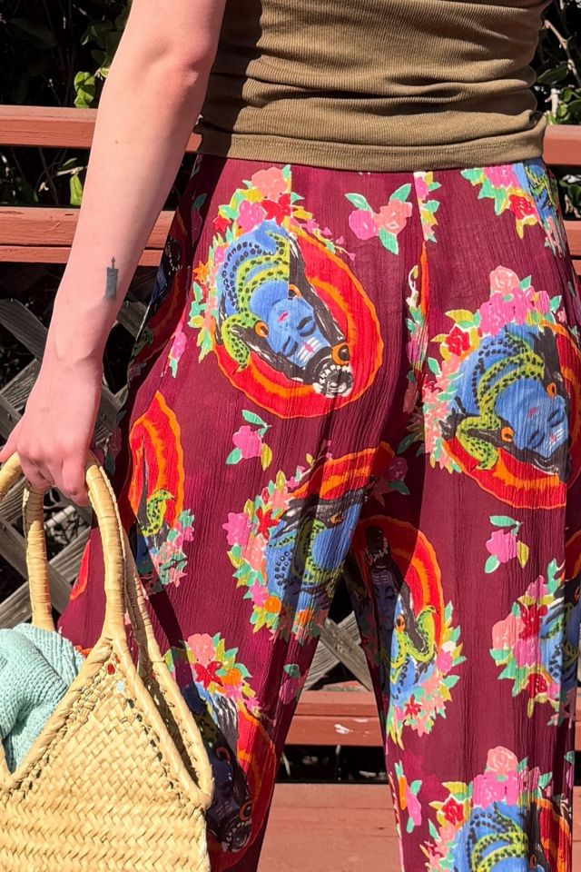 1990s Ungaro Vishnu Print Sheer Pants Selected by Personal Choice #1