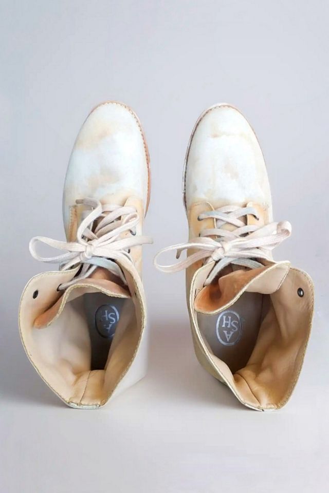 Y2K Handmade Lace-up Painter Leather Boots Selected by Garbage Soup #1
