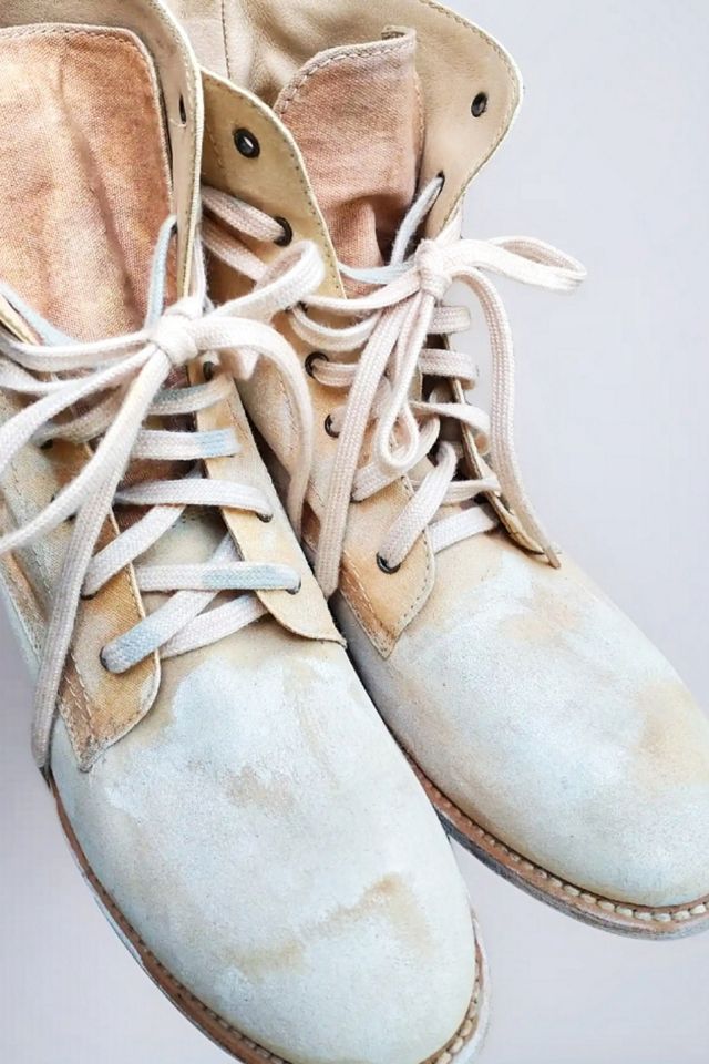 Y2K Handmade Lace-up Painter Leather Boots Selected by Garbage Soup #2