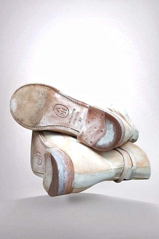 Y2K Handmade Lace-up Painter Leather Boots Selected by Garbage Soup #3