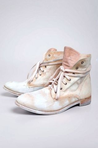 Y2K Handmade Lace-up Painter Leather Boots Selected by Garbage Soup