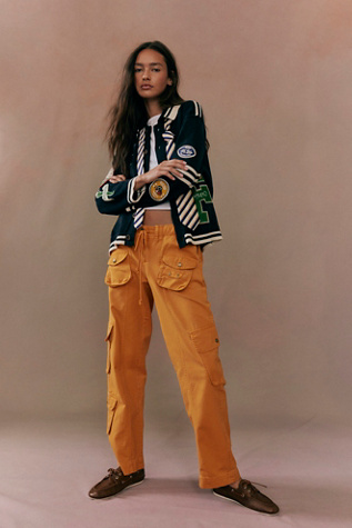 Varsity Patch Collared Cardigan by Profound at Free People in Vintage Black, Size: Small