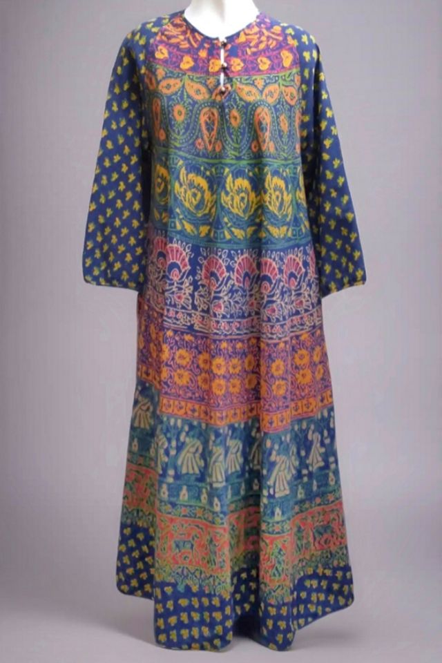 1970's India Block Print Midi Dress Selected by Garbage Soup #3