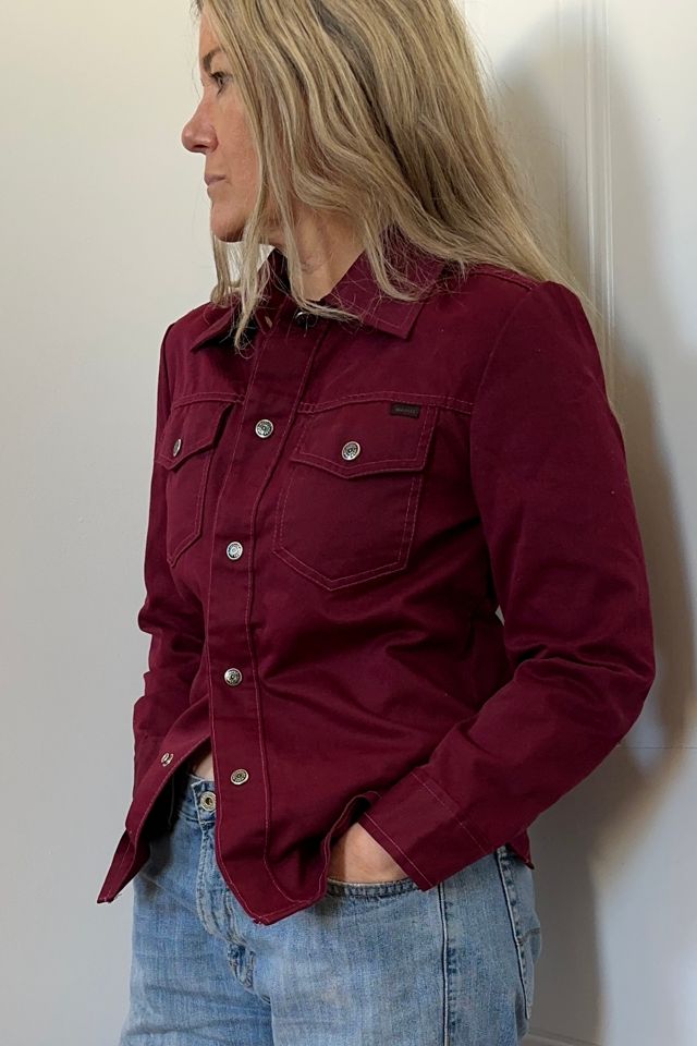 Vintage Burgundy Western Style Shirt Selected by KA.TL.AK #1