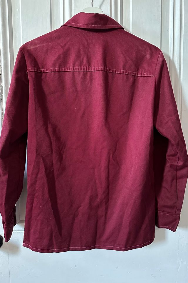 Vintage Burgundy Western Style Shirt Selected by KA.TL.AK #3
