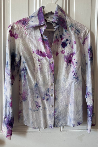 Bespoke Hand Dyed Vintage Raw Silk Blouse Selected by KA.TL.AK