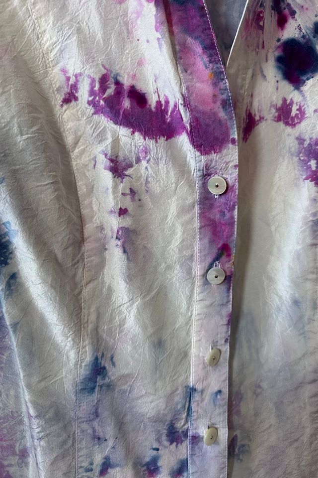 Bespoke Hand Dyed Vintage Raw Silk Blouse Selected by KA.TL.AK #2