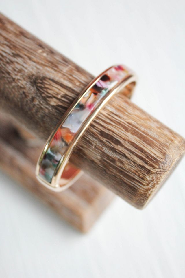 Vintage Confetti Tortoise Shell Enamel Bangle Selected By Moons + Junes Vintage #1