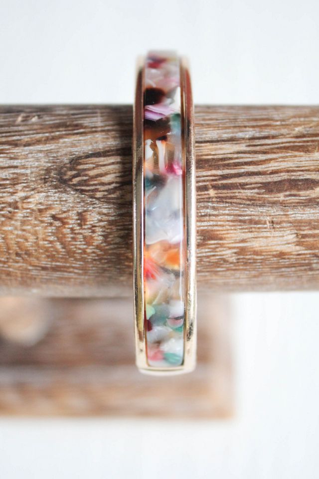 Vintage Confetti Tortoise Shell Enamel Bangle Selected By Moons + Junes Vintage #2