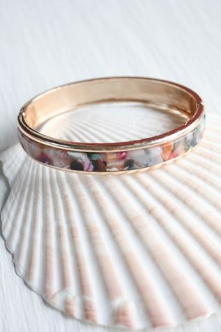 Vintage Confetti Tortoise Shell Enamel Bangle Selected By Moons + Junes Vintage