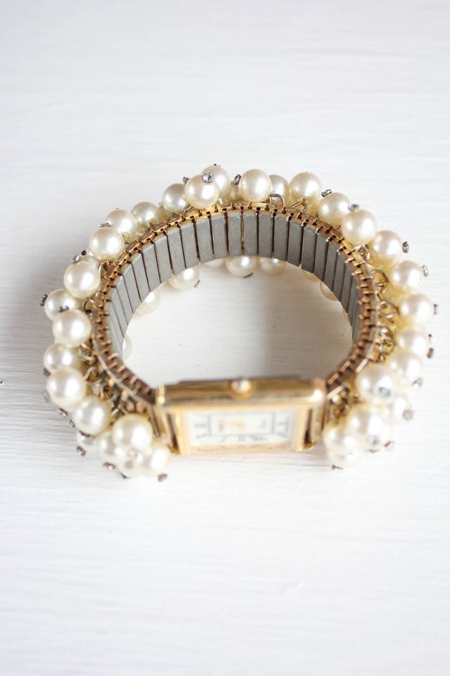 Vintage Chunky Pearl Band Watch Selected By Moons + Junes Vintage #3